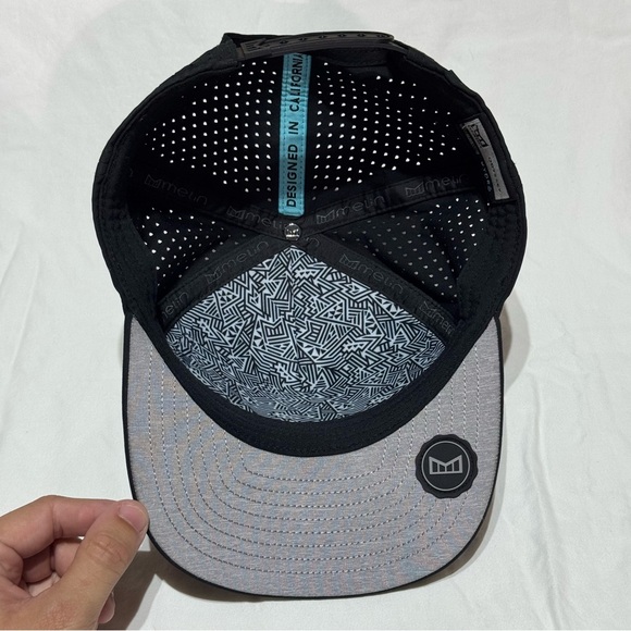 EUC Melin Odyssey Hydro SZ 58 CM Stacked Snapback Mesh Hat Black Camo Mesh - Picture 5 of 8